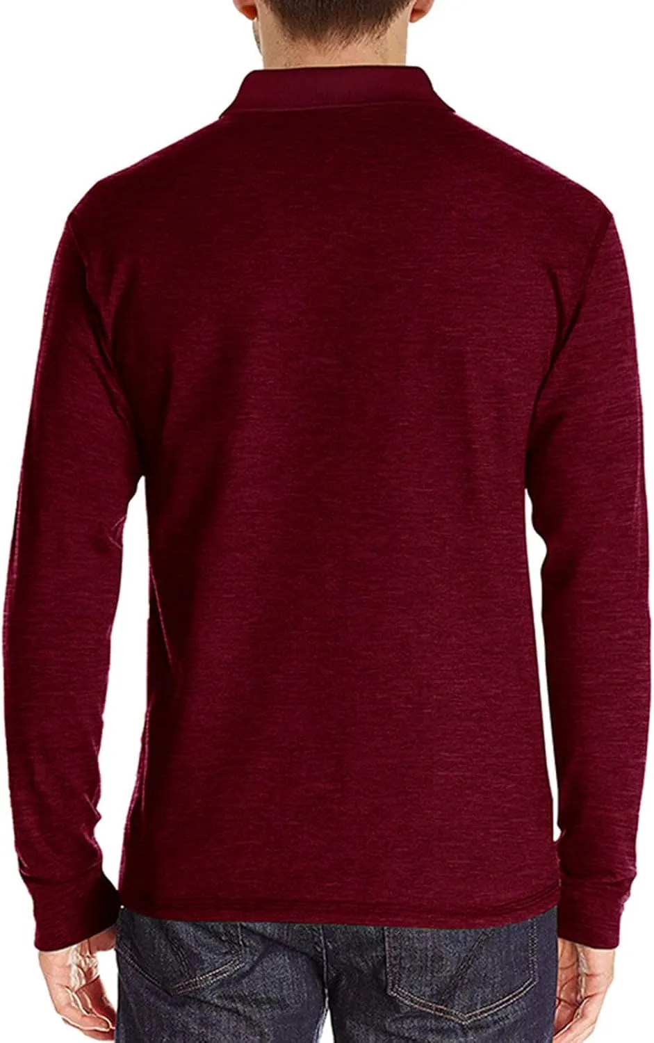 Men Fall Winter Polo Shirts Long Sleeved Flip Collar Tops Pocket Button V Neck T Shirts Golf Casual Sports Tops