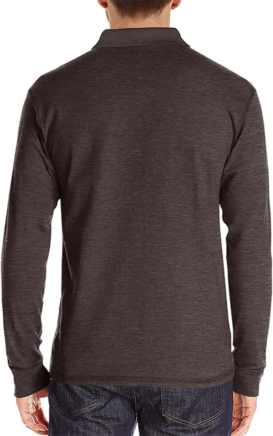 Men Fall Winter Polo Shirts Long Sleeved Flip Collar Tops Pocket Button V Neck T Shirts Golf Casual Sports Tops