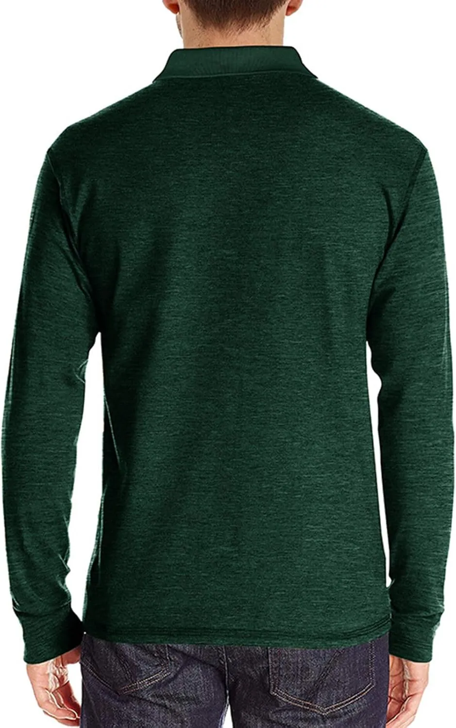 Men Fall Winter Polo Shirts Long Sleeved Flip Collar Tops Pocket Button V Neck T Shirts Golf Casual Sports Tops
