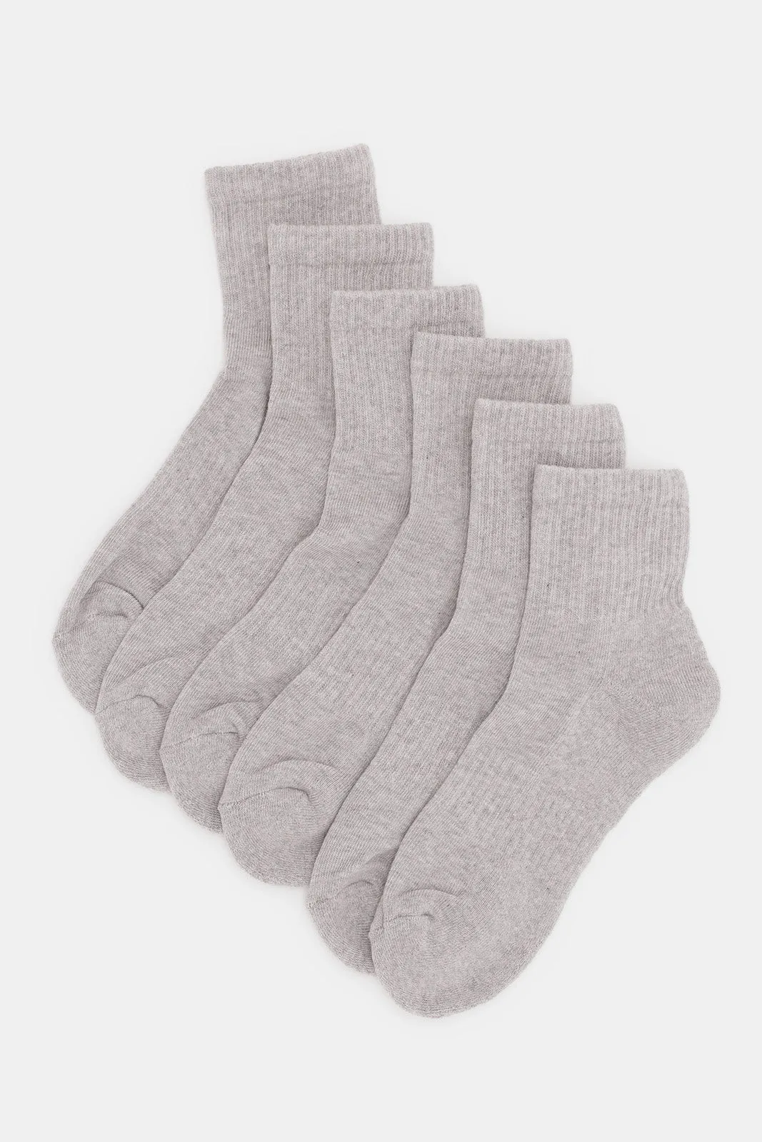 Men Grey Ankle Socks Set (Pack of 3)