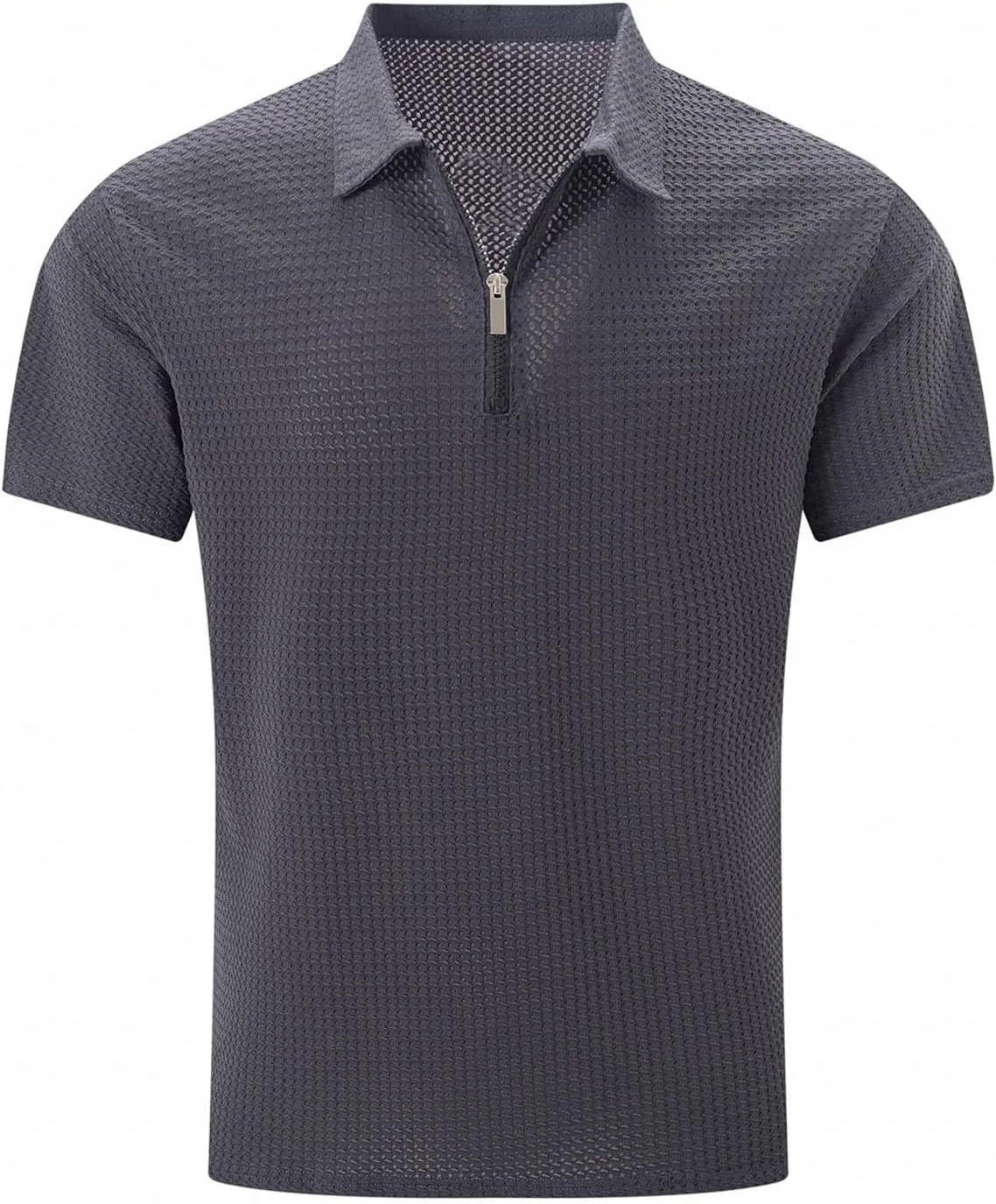 Men Polo Shirts Short Sleeve,Collared Dress Shirt Slim Fit Formal Breathable Trendy Lightweight for Workout Casual Golf Shirt