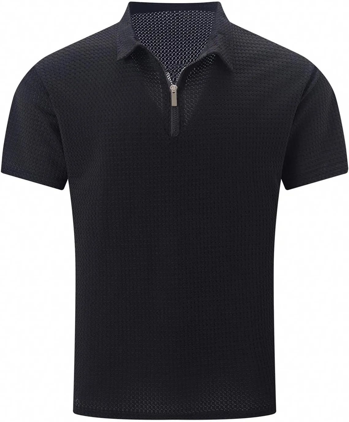 Men Polo Shirts Short Sleeve,Collared Dress Shirt Slim Fit Formal Breathable Trendy Lightweight for Workout Casual Golf Shirt