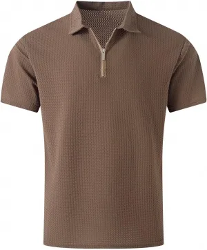 Men Polo Shirts Short Sleeve,Collared Dress Shirt Slim Fit Formal Breathable Trendy Lightweight for Workout Casual Golf Shirt