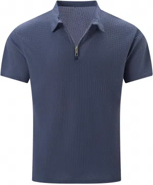 Men Polo Shirts Short Sleeve,Collared Dress Shirt Slim Fit Formal Breathable Trendy Lightweight for Workout Casual Golf Shirt