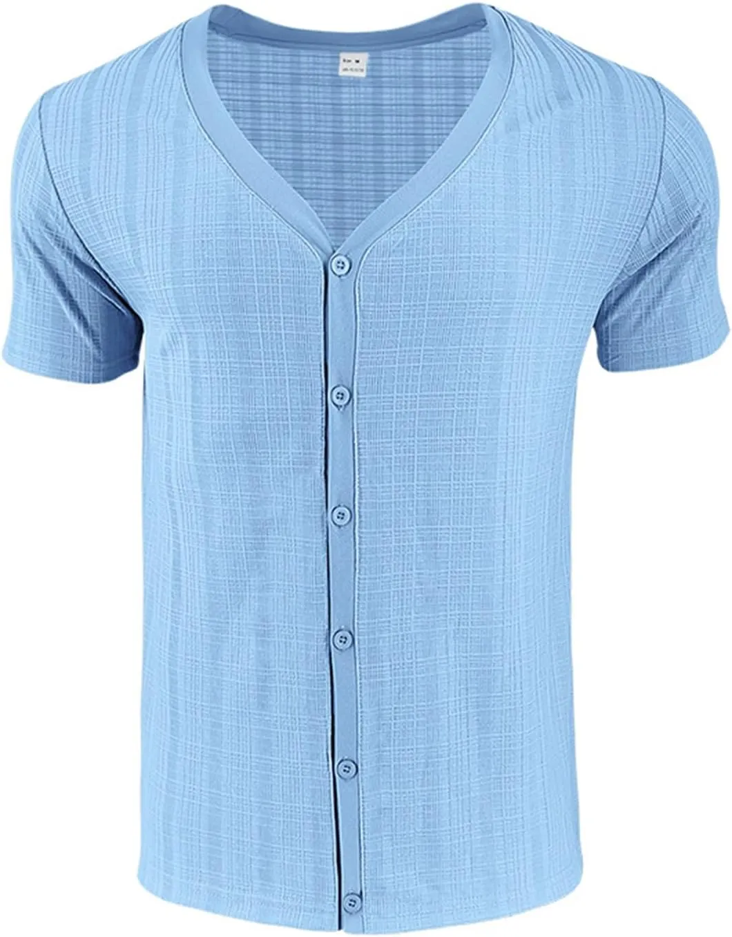 Men Viscose Pajama Top Button Up for Sleep, or Casual V Neck Short Sleeve, Breathable Summer Cardigan Style