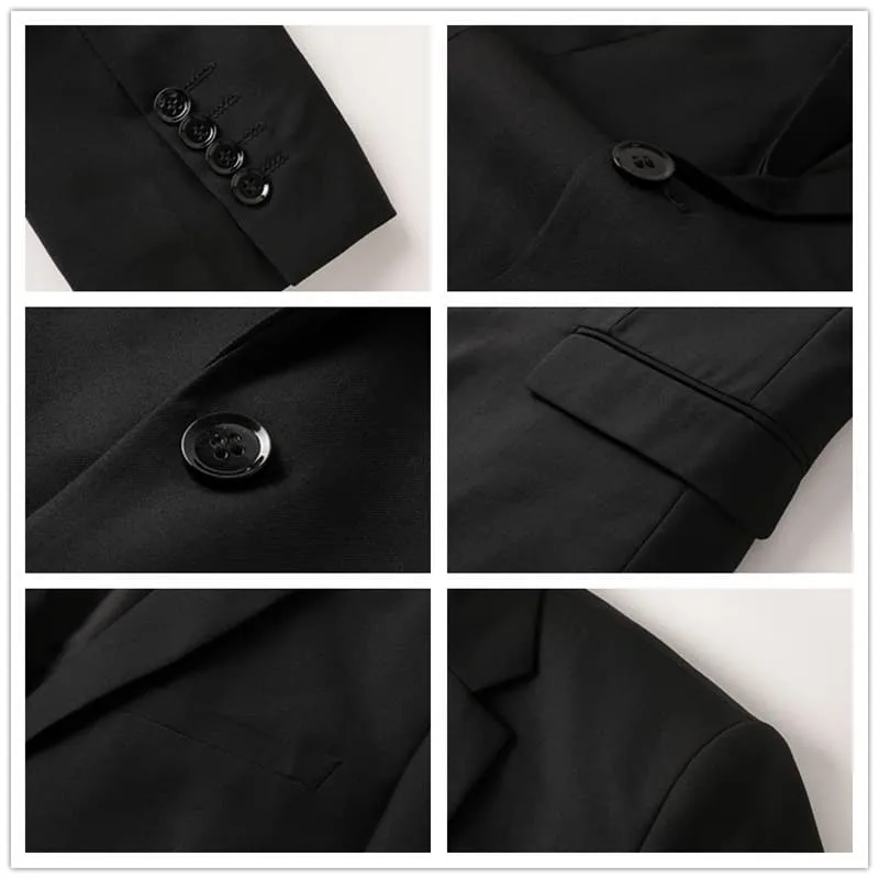 Men's 3 Piece Solid Suit in 4 Colors One Button