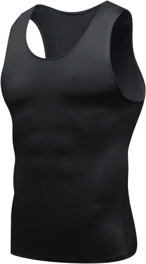 Men's Athletic Compression Shirts Bodybuilding Sleeveless Gym Workout Tank Top Dry Fit Sports Base Layer Vests Shaper