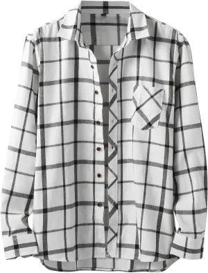 Men's Black Cotton Plaid Flannel Shirt Jacket, Long Sleeve, Point Collar, Casual, Western Style, Size Medium, XL