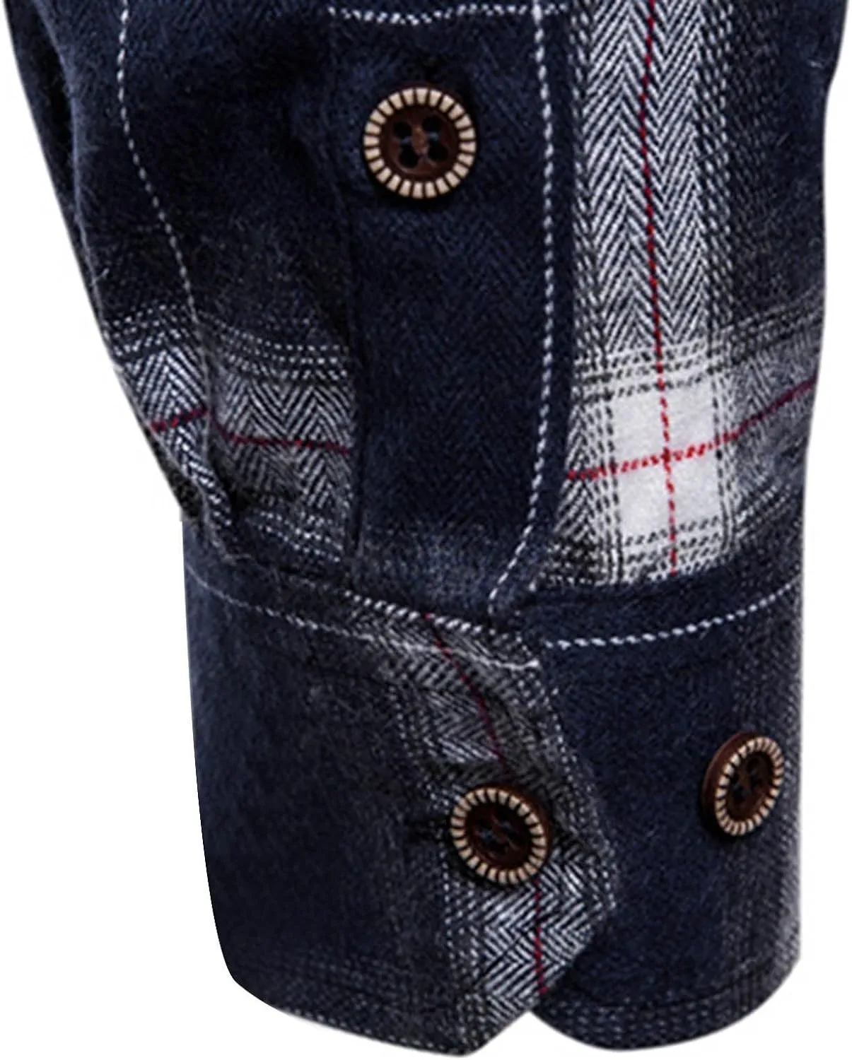 Men's Black Cotton Plaid Flannel Shirt Jacket, Long Sleeve, Point Collar, Casual, Western Style, Size Medium, XL