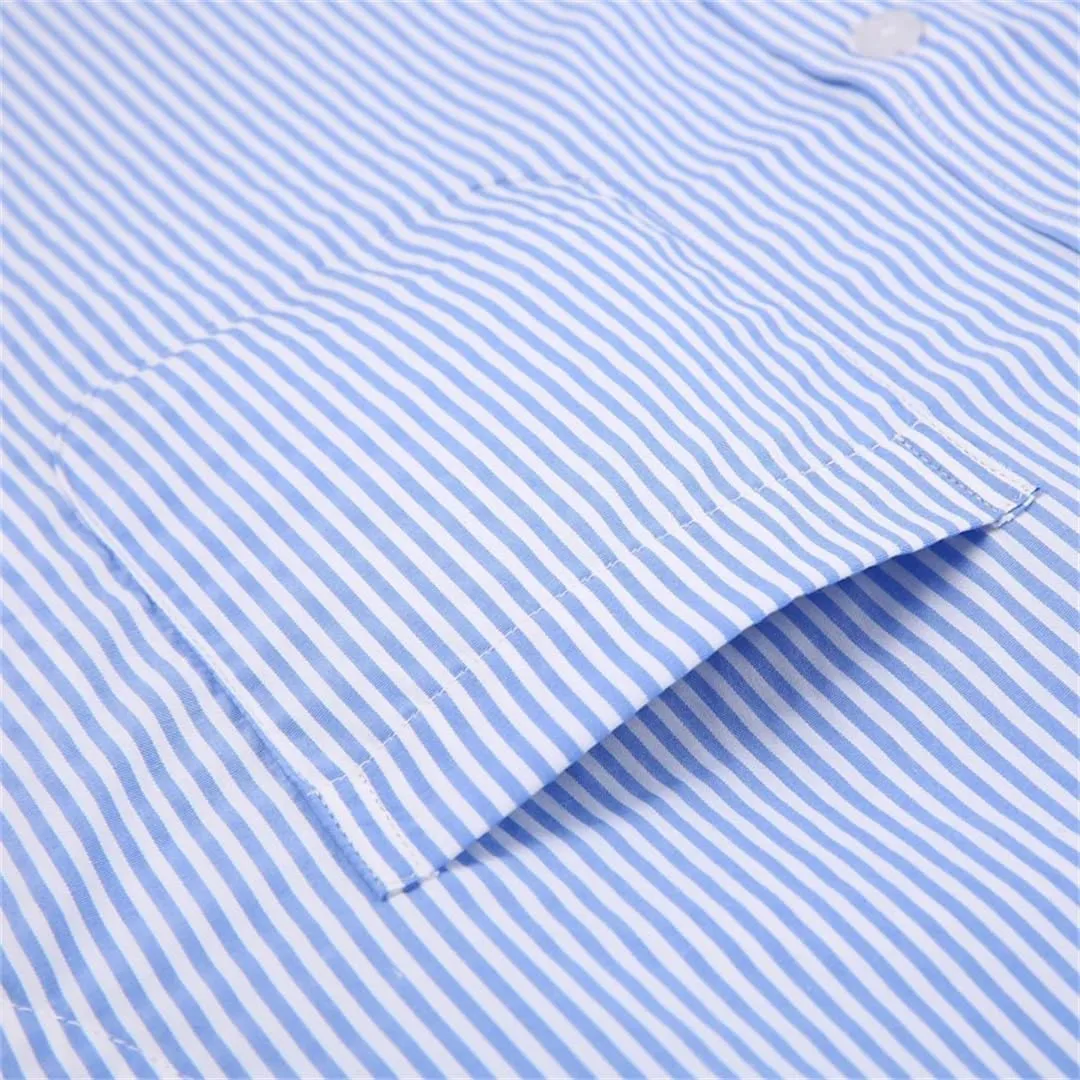 Men's Business Contrast Collar French Cuff Dress Shirts Single Patch Pocket Long Sleeve Social Wedding Shirt