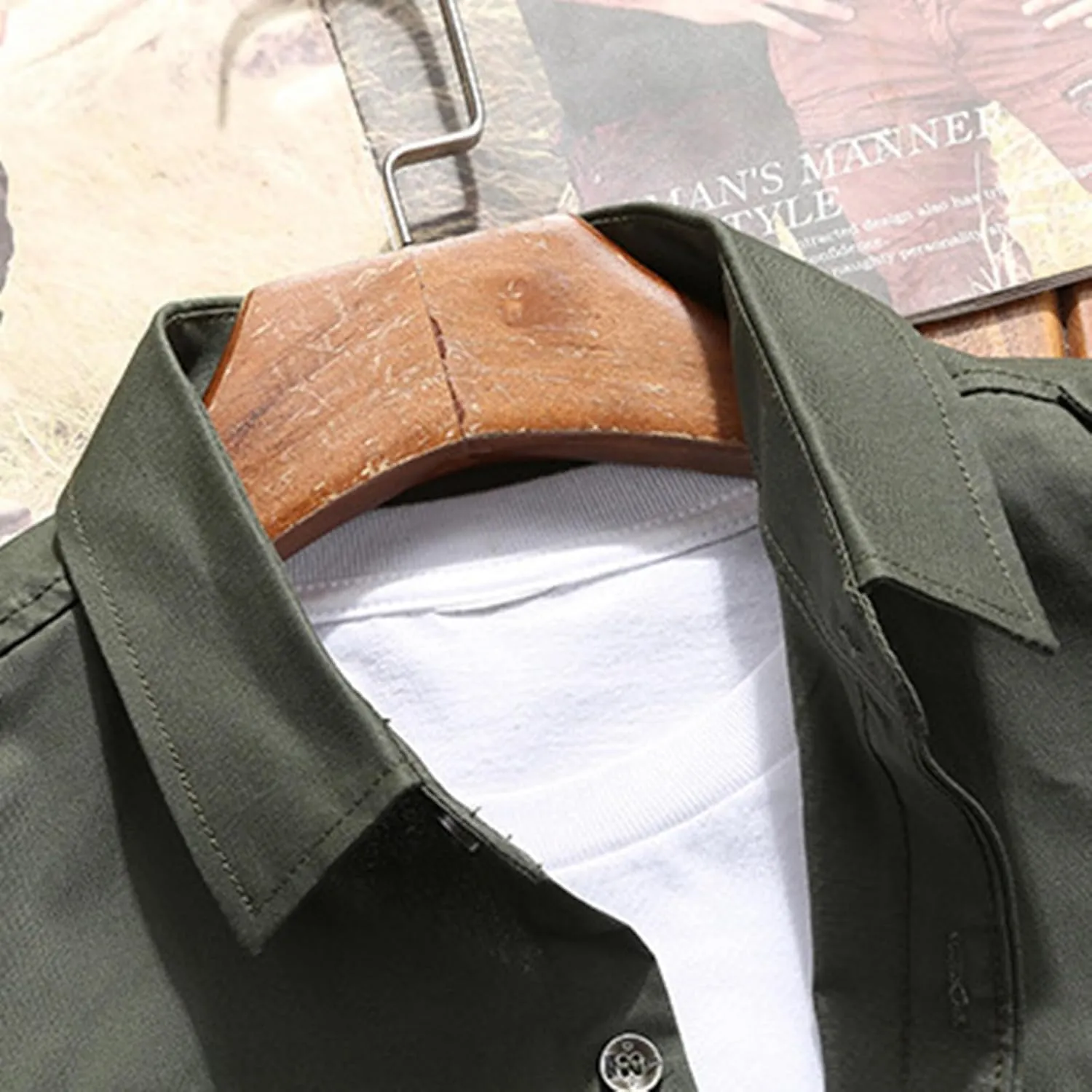 Men's Button Down Shirt 2024 Casual New Handsome Men's Slim Fitting Long Sleeved Pure Cotton Shirt Trend