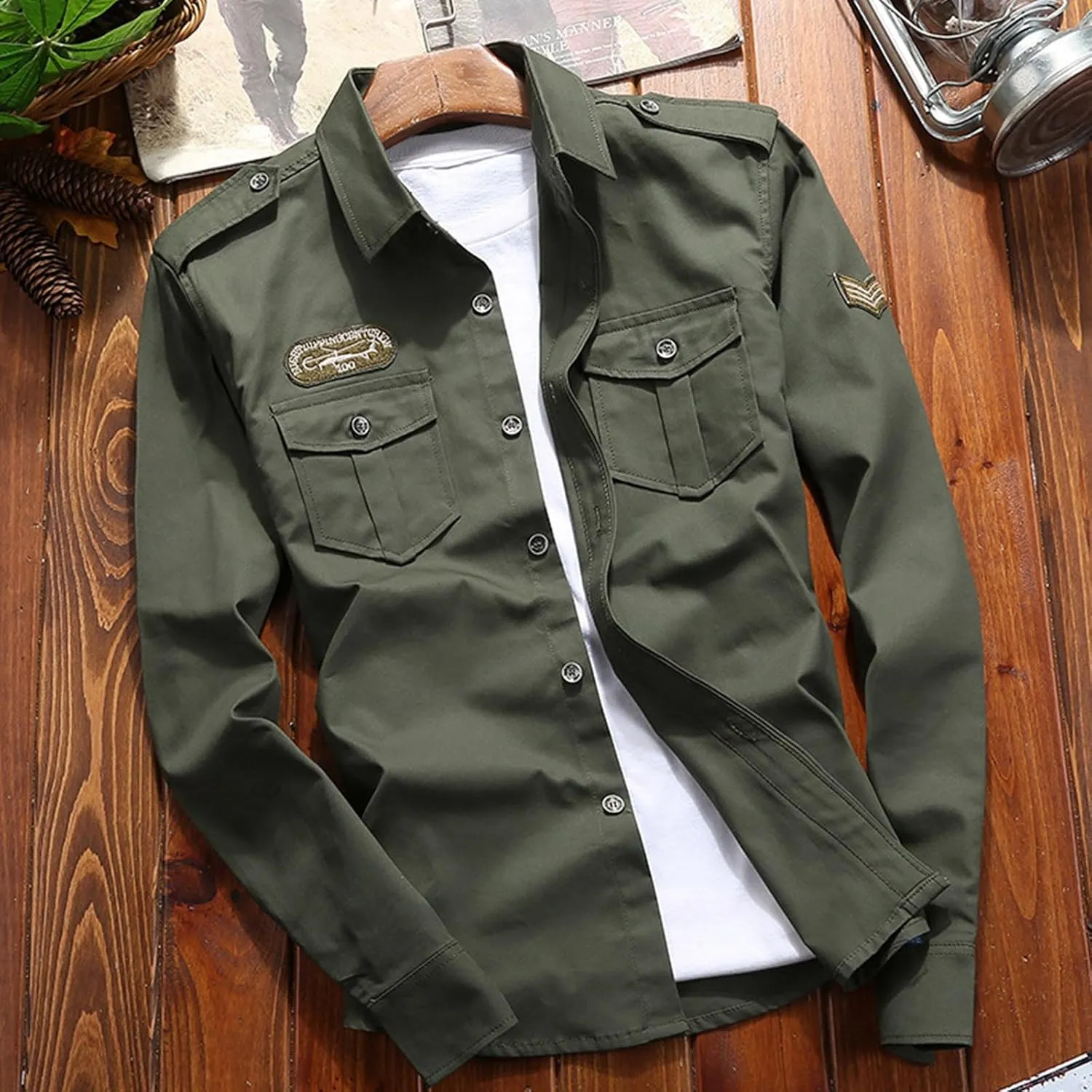 Men's Button Down Shirt 2024 Casual New Handsome Men's Slim Fitting Long Sleeved Pure Cotton Shirt Trend