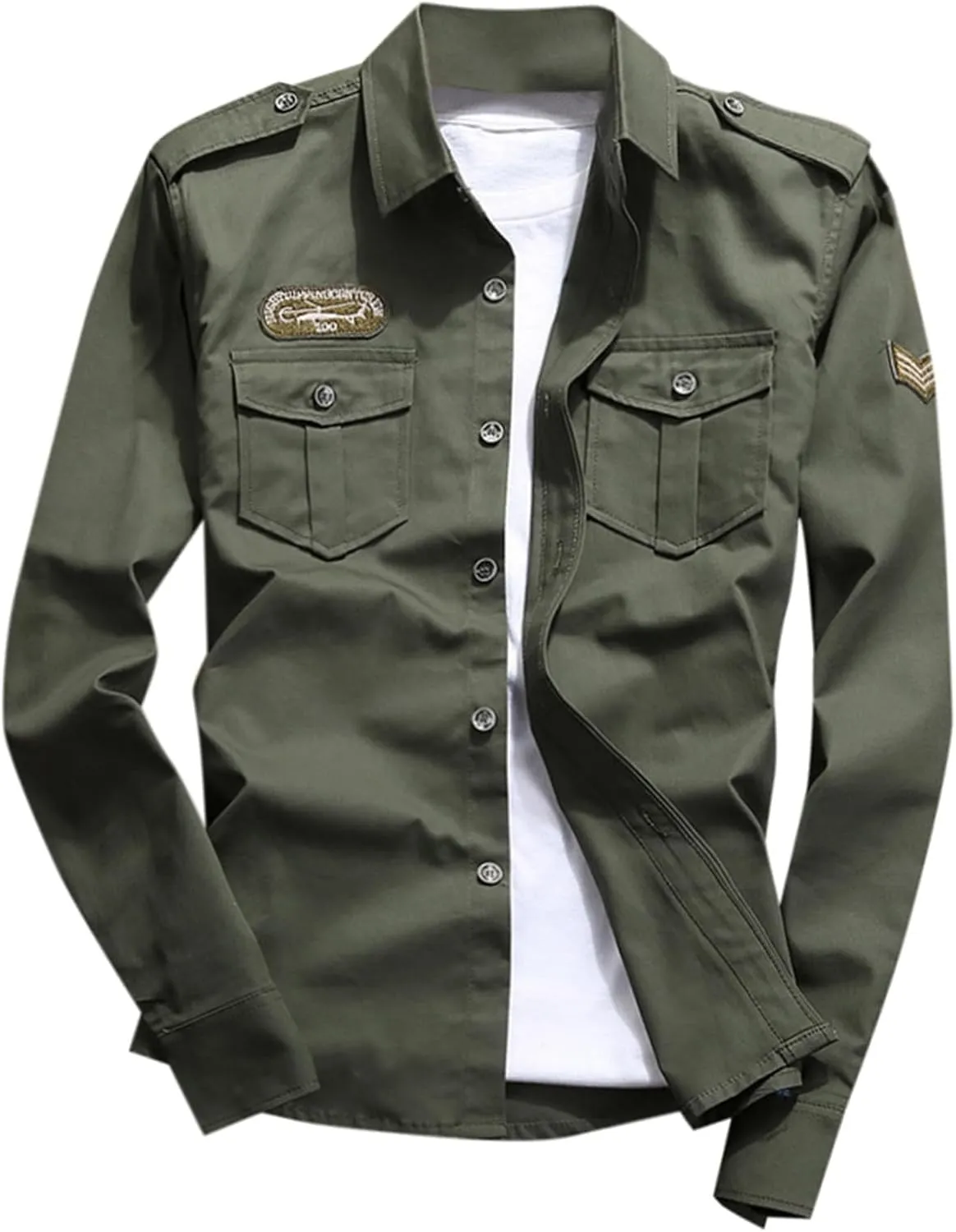 Men's Button Down Shirt 2024 Casual New Handsome Men's Slim Fitting Long Sleeved Pure Cotton Shirt Trend