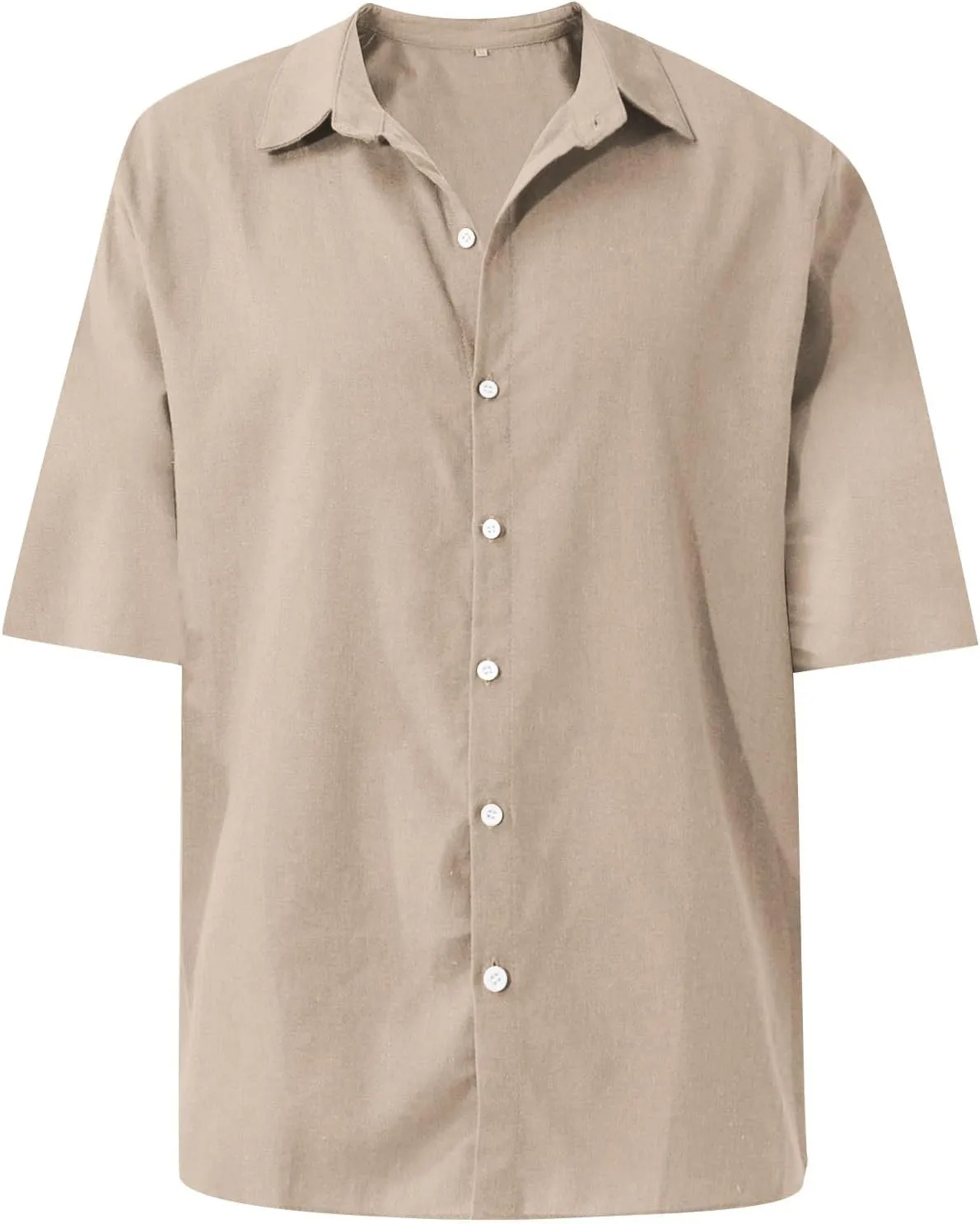 Men's Button Down Shirts Solid Color Hawaiian Beach Shirt Short Sleeve Summer Dress Tops Casual Shirts, M-4XL