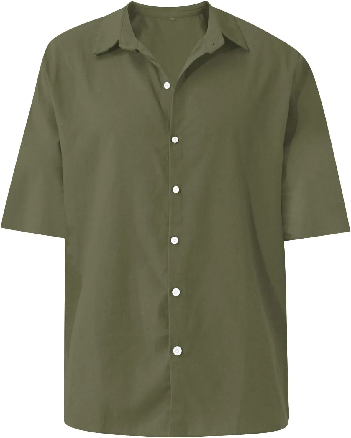 Men's Button Down Shirts Solid Color Hawaiian Beach Shirt Short Sleeve Summer Dress Tops Casual Shirts, M-4XL