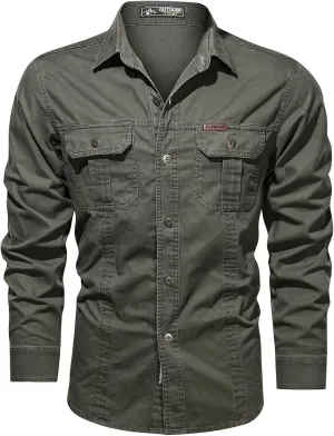 Mens Button Up Shirts Long Sleeve Cotton Summer Button-Down Casual T-Shirts Construction Big and Tall Dry Fit Shirt