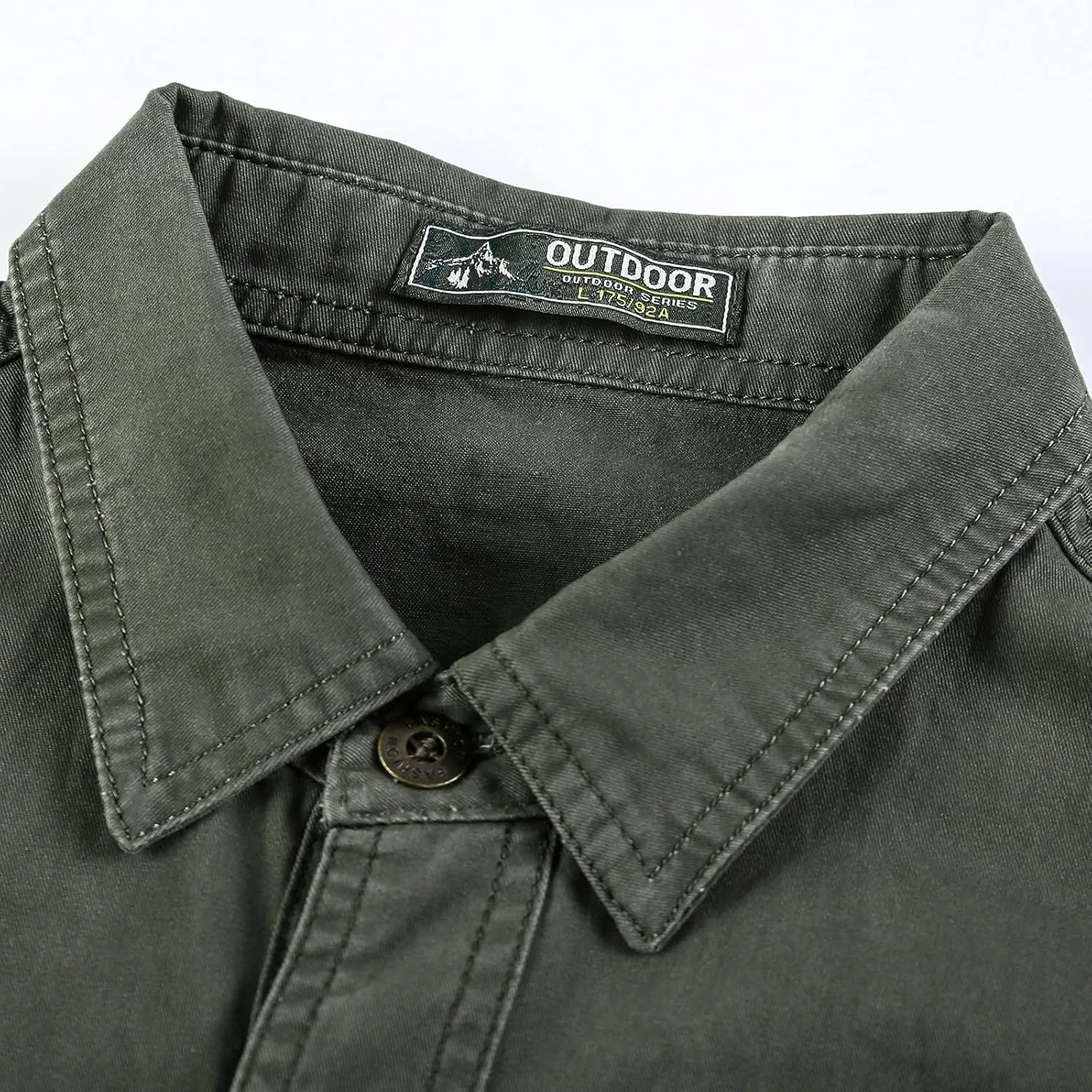 Mens Button Up Shirts Long Sleeve Cotton Summer Button-Down Casual T-Shirts Construction Big and Tall Dry Fit Shirt