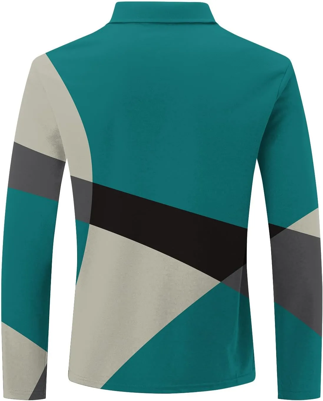 Men's Casual Colour Block Polo Shirts Striped Printed Long Sleeve Tops Zipper Lapel T-Shirt Shirt Fall Shirts