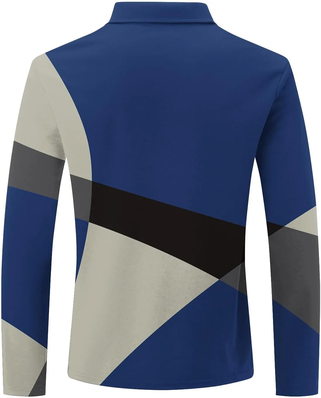 Men's Casual Colour Block Polo Shirts Striped Printed Long Sleeve Tops Zipper Lapel T-Shirt Shirt Fall Shirts