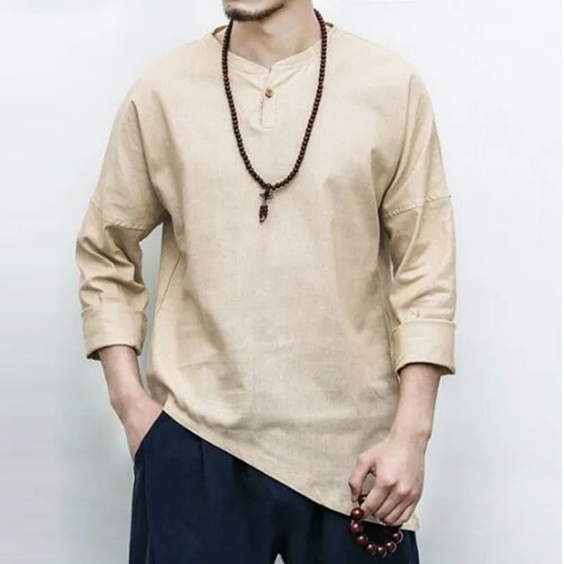 Men's Casual Cotton Linen Shirt | Plus Size