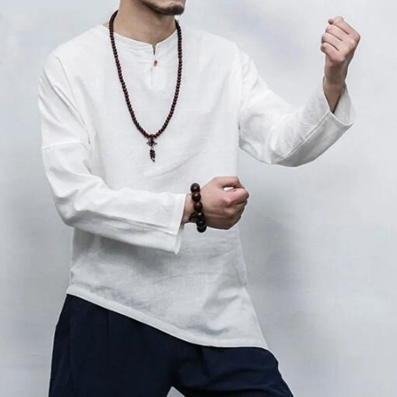 Men's Casual Cotton Linen Shirt | Plus Size