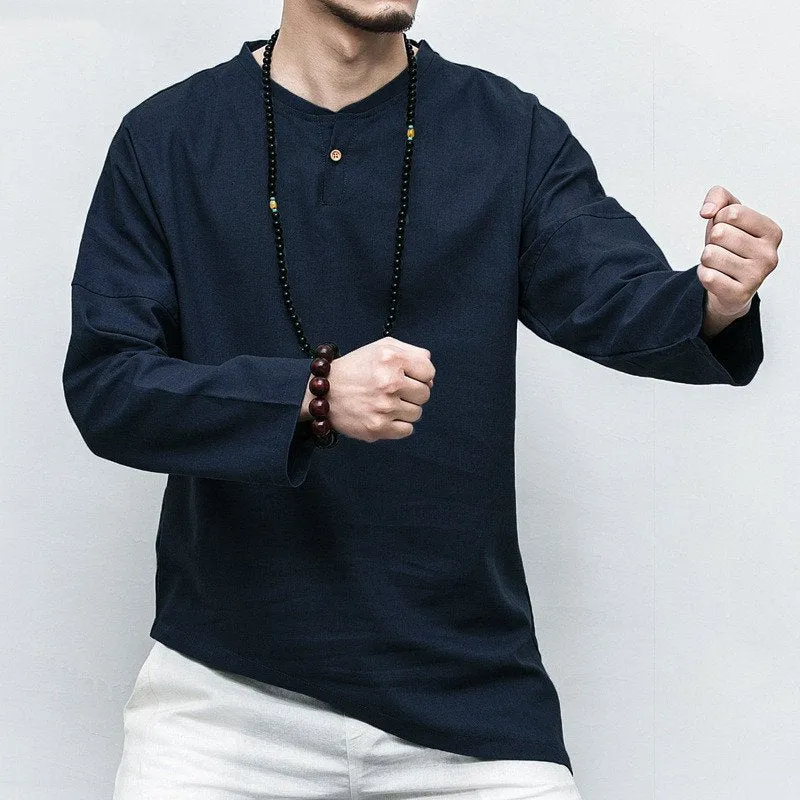 Men's Casual Cotton Linen Shirt | Plus Size