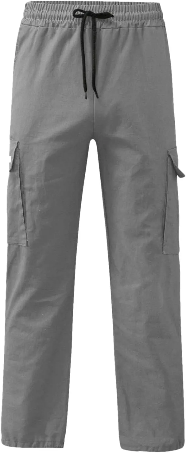 Mens Casual Joggers Pants Elastic Waist Drawstring Straight Leg Sweatpants Lightweight Casual Trousers with Pockets