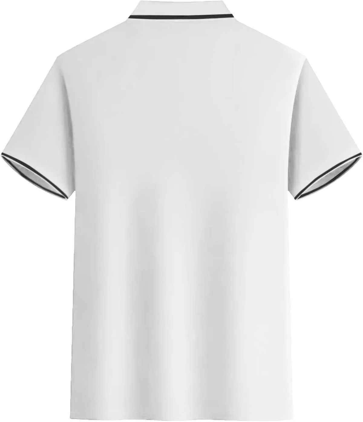 Mens Casual Polo T Shirt Zipper Button Pullover Tops Patchwork Short Sleeve Blouse Classic Golf Shirt