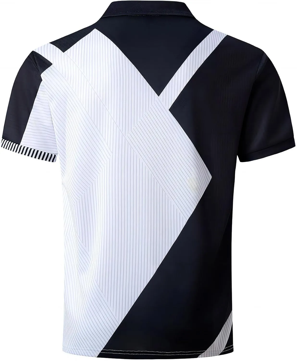 Mens Casual Polo T Shirt Zipper Button Pullover Tops Patchwork Short Sleeve Blouse Classic Golf Shirt