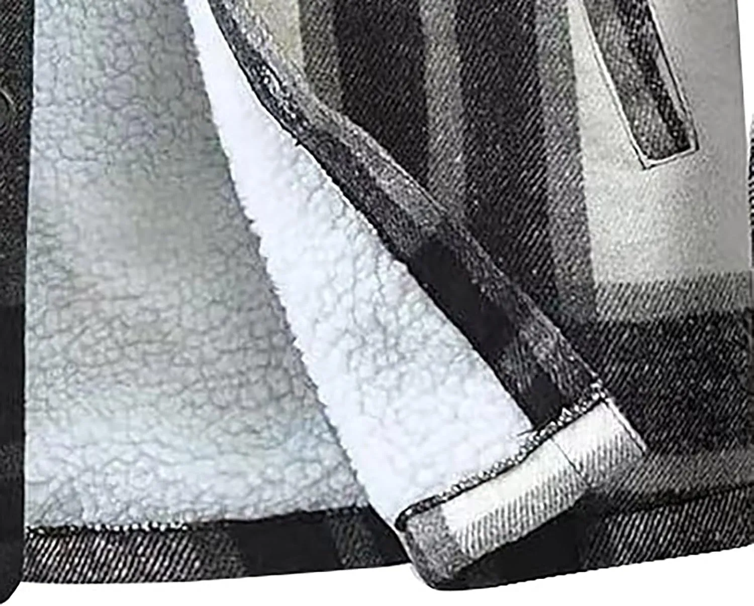 Men's Cotton Flannel Shirt Jacket Sherpa Fleece Lined Long Sleeve Plaid Shirt for Men Winter Thermal Berber Jackets