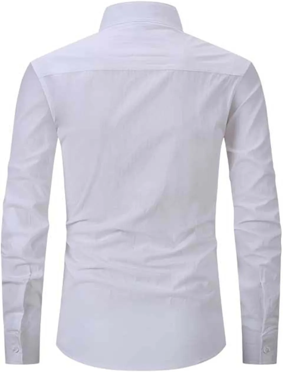 Mens Cotton Linen Henley Shirts Casual Long Sleeve Hawaii Hippie Beach Shirt Loose Fit Collarless Button Down Shirt
