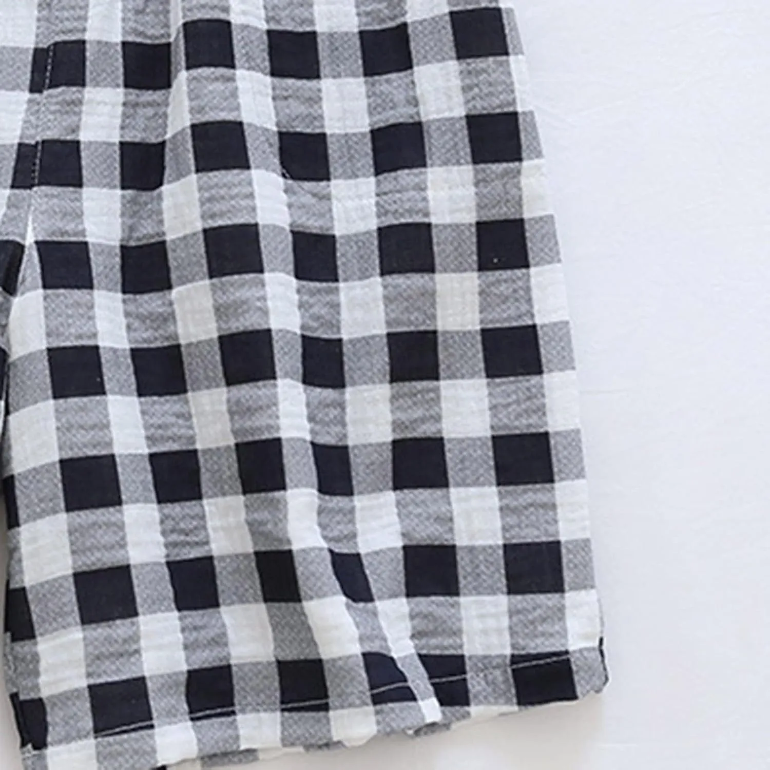 Men's Cotton Plaid Casual Shorts Sleepwear Shorts Pajama Bottom Lounge Short with Pockets Elastic Waist Sleep Shorts