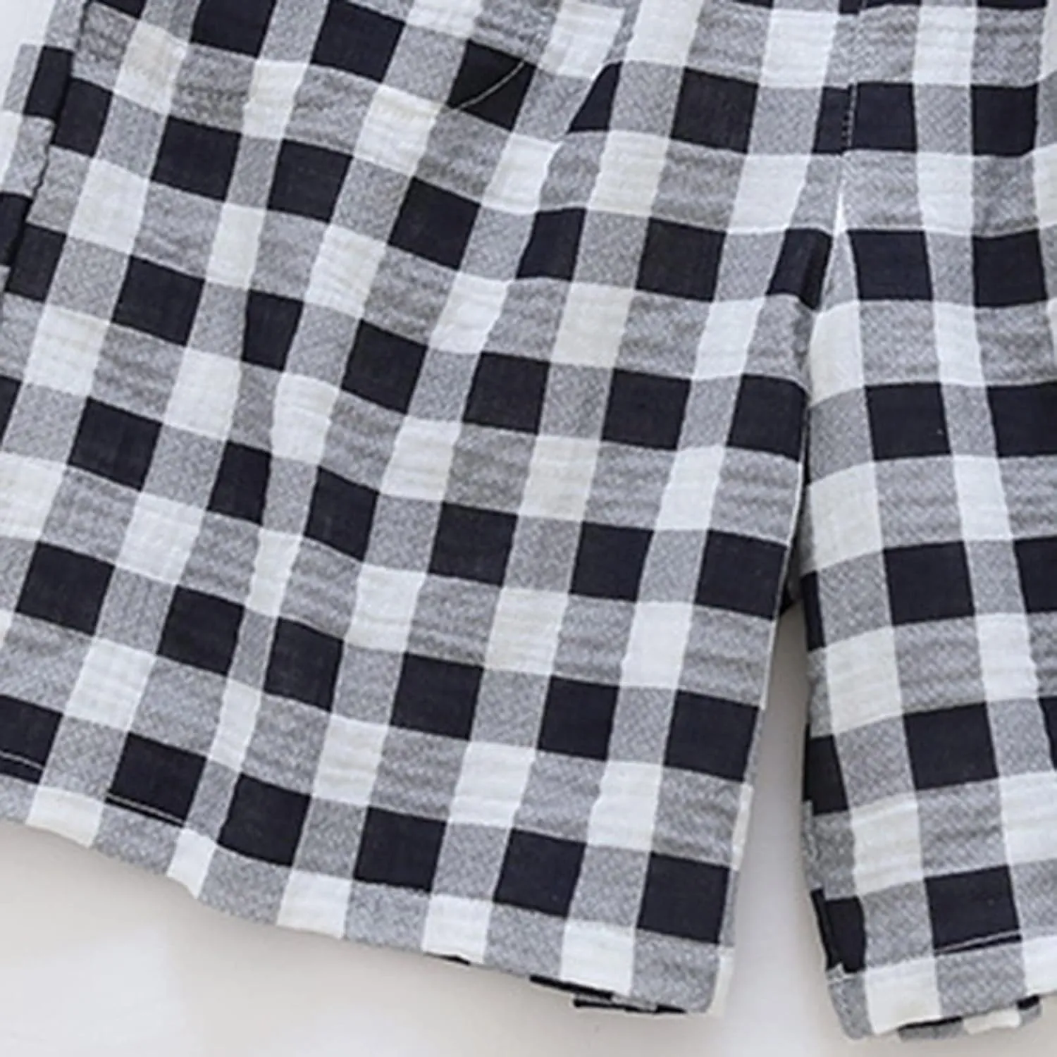 Men's Cotton Plaid Casual Shorts Sleepwear Shorts Pajama Bottom Lounge Short with Pockets Elastic Waist Sleep Shorts