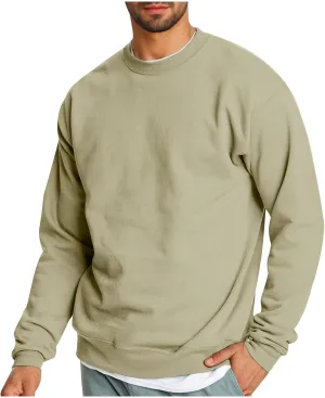 Mens Crewneck French Terry Sweatshirts Lightweight Casual Long Sleeve Pullover Basic Solid Workout Shirts Sweaters