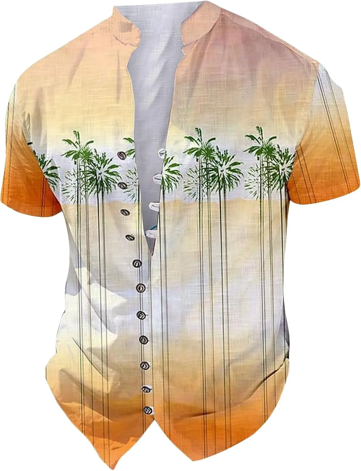 Mens Cuban Guayabera Shirts Casual Button Down Shirt Short Sleeve Summer Beach Shirts Floral Shirt Vacation Hippie Tops