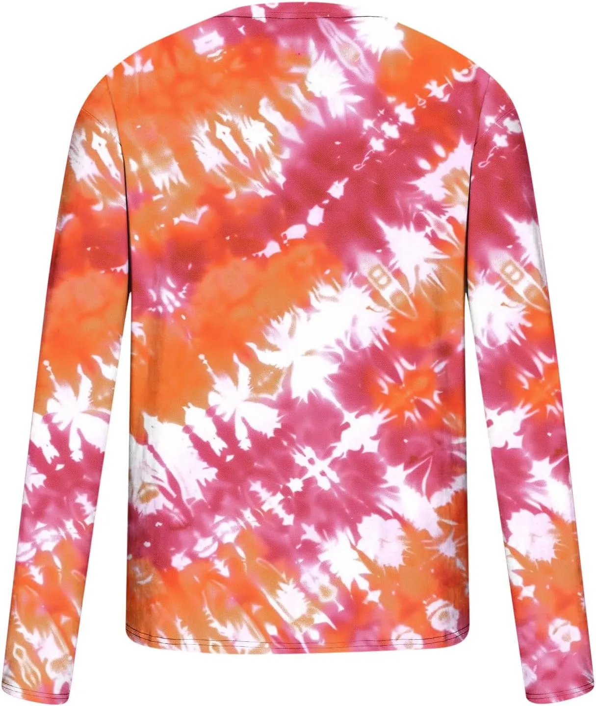Men's Fashion Tie-Dye Printed Tops Round Neck Casual T-Shirt Long Sleeve Tops Stylish Pullover Tees Shirt