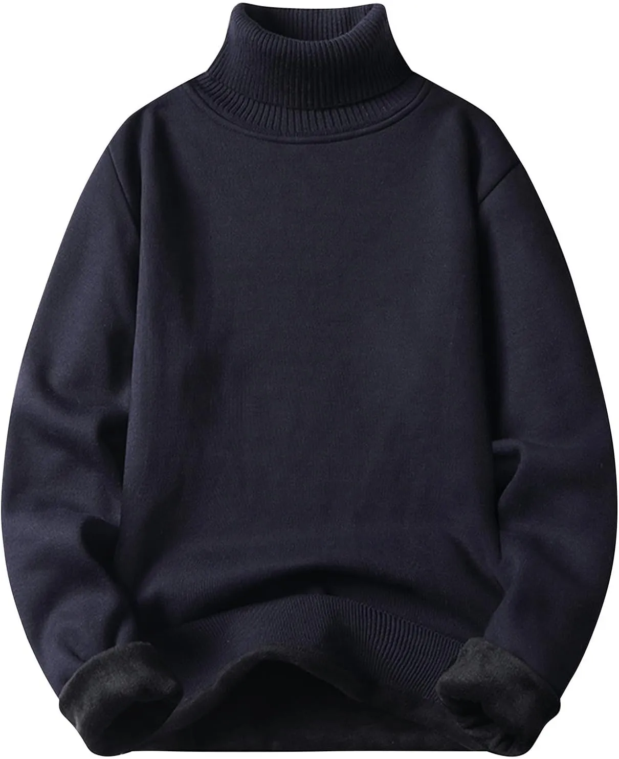 Men's Fleece Lined Thermal Turtleneck Sweater Oversized Long Sleeve Casual Pullover Jumper Tops Knitted Sweaters 2025