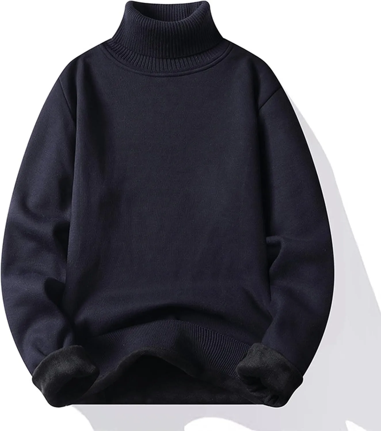 Men's Fleece Lined Thermal Turtleneck Sweater Oversized Long Sleeve Casual Pullover Jumper Tops Knitted Sweaters 2025