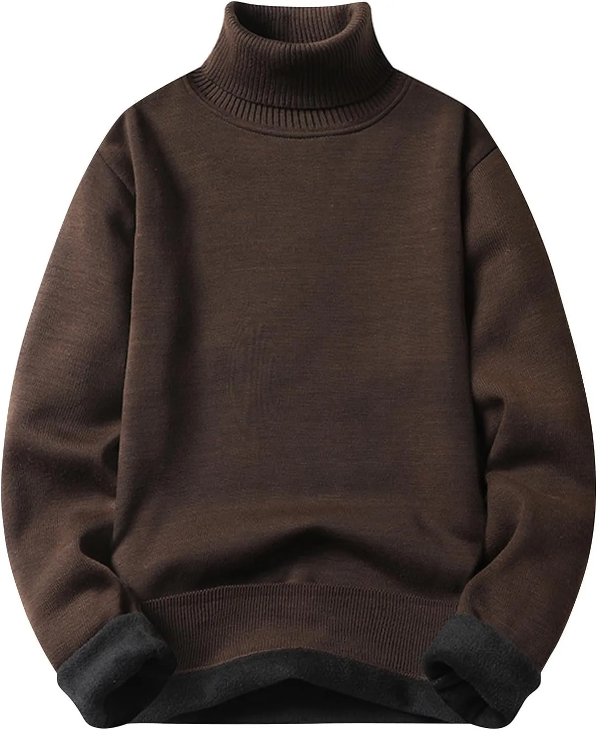 Men's Fleece Lined Thermal Turtleneck Sweater Oversized Long Sleeve Casual Pullover Jumper Tops Knitted Sweaters 2025