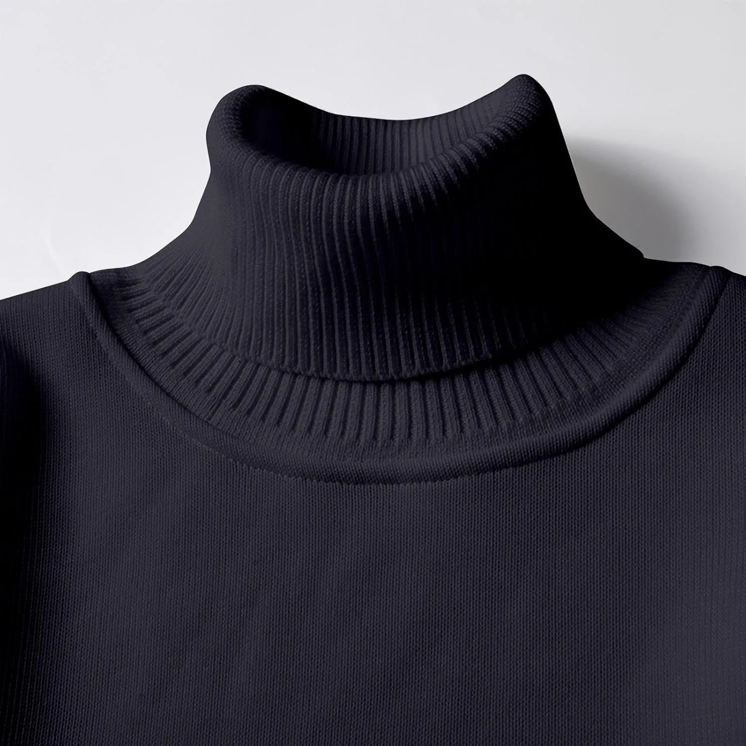 Men's Fleece Lined Thermal Turtleneck Sweater Oversized Long Sleeve Casual Pullover Jumper Tops Knitted Sweaters 2025