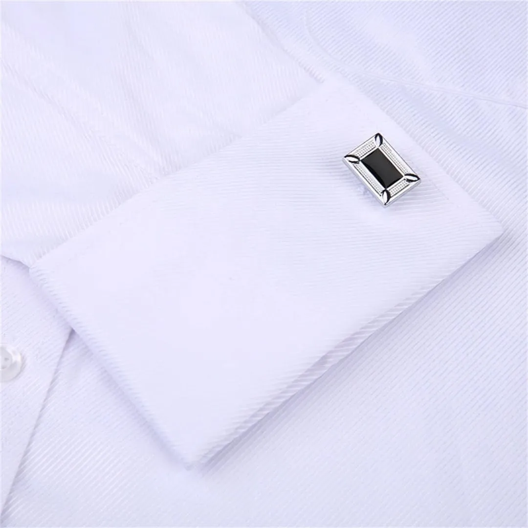 Men's French Cufflinks Business Dress Shirts Long Sleeves