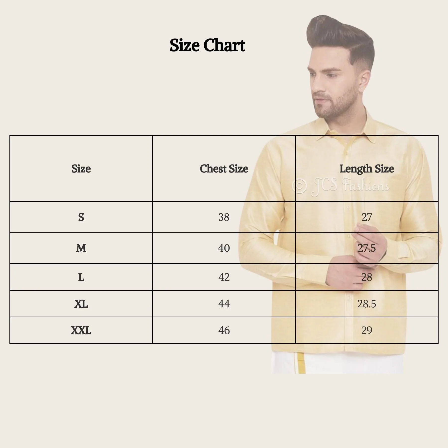 Men's Gold Silk Blend Ethnic Shirt. Veshti Shirt, Indian Traditional Shirt.