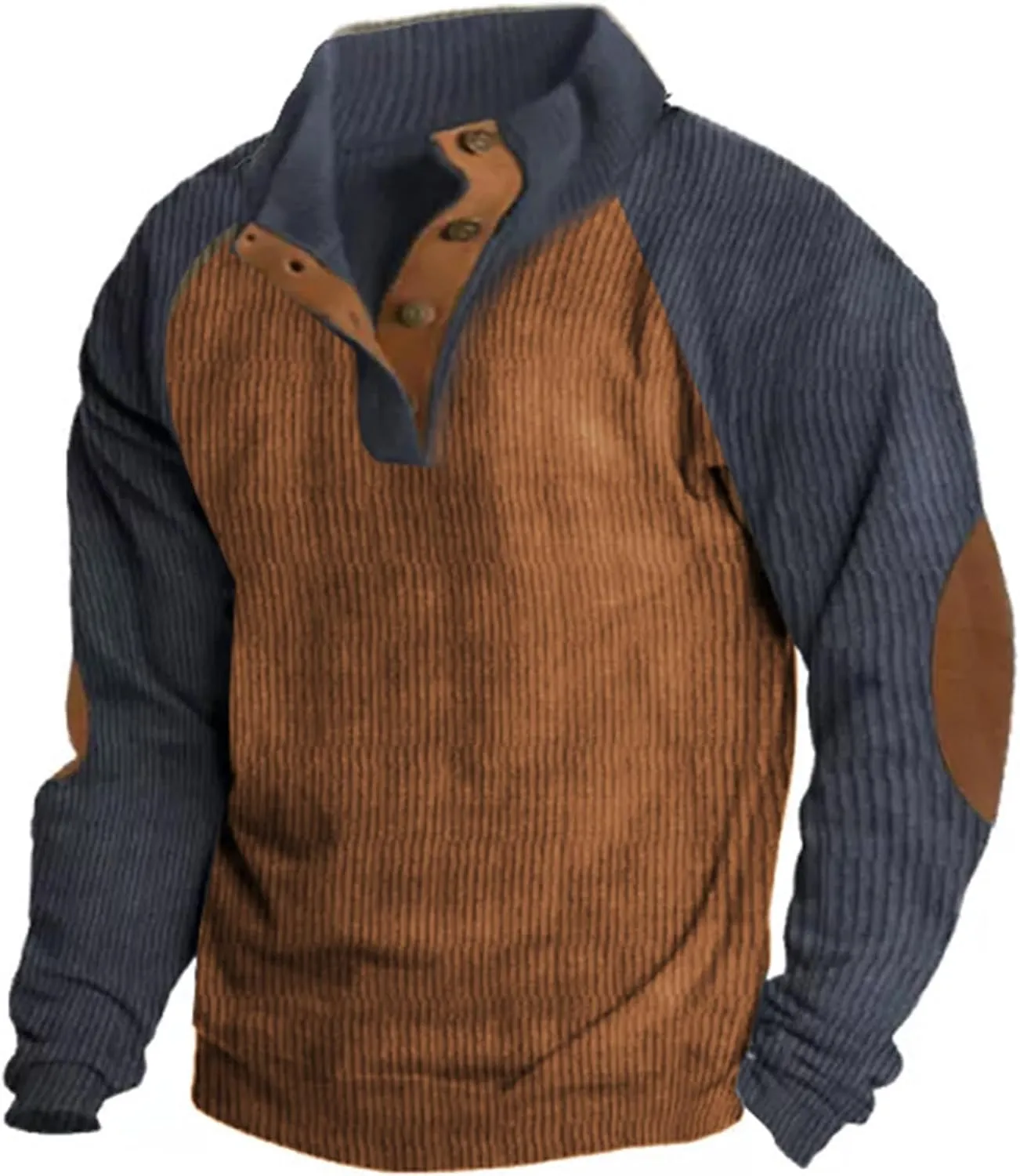 Men's Jumpers 1/4 Button Down Winter Warm Knit Polo Neck Pullover Tops Long Sleeve Soft Cozy Solid Knitwear Sweaters