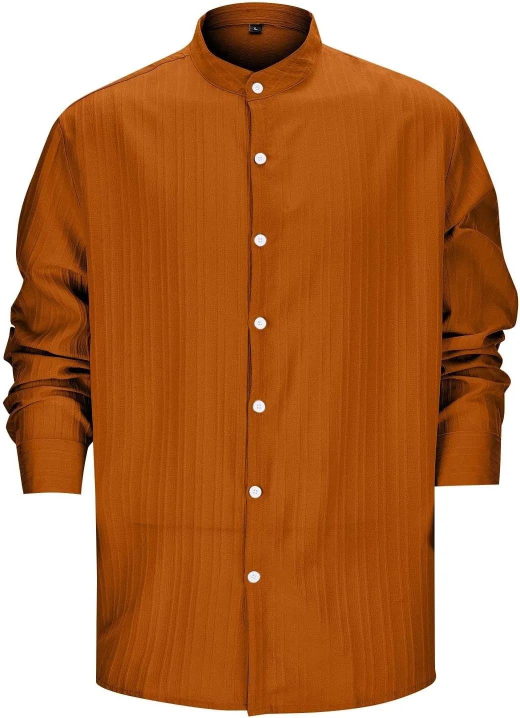 Men's Linen Shirt Sets Outfits 2 Pieces Henley Shirts Long Sleeve Loose Yoga Pants Beach Clothing 40 Regular Suit