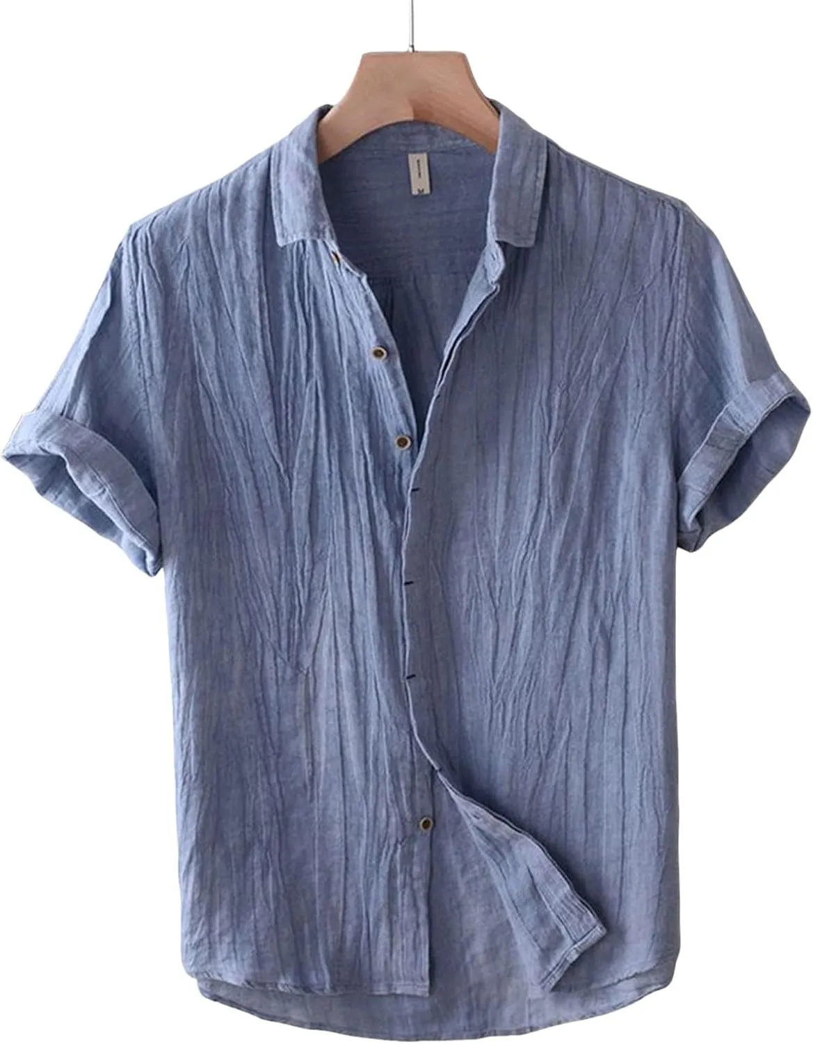 Men's Linen Shirts Short Sleeve Casual Shirts for Men Button Down Quick Dry Lightweight Vintage Summer Beach Tee