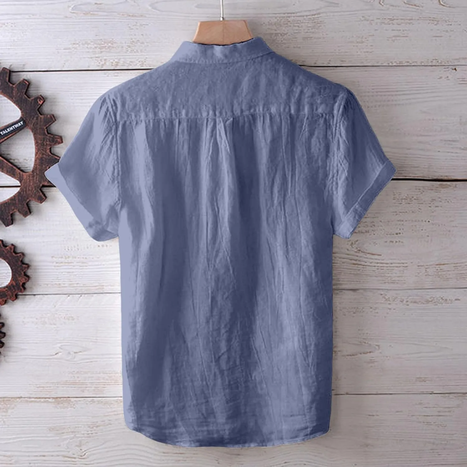 Men's Linen Shirts Short Sleeve Casual Shirts for Men Button Down Quick Dry Lightweight Vintage Summer Beach Tee