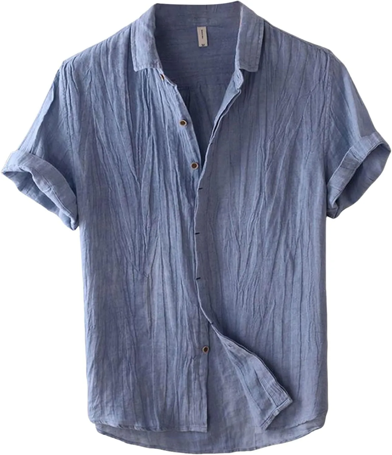Men's Linen Shirts Short Sleeve Casual Shirts for Men Button Down Quick Dry Lightweight Vintage Summer Beach Tee