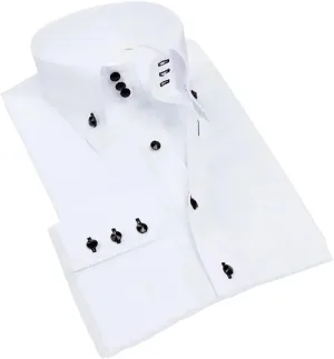 Men's Long Sleeve Crystal Button Shirt Elastic Business Slim Fit Men's Shirt