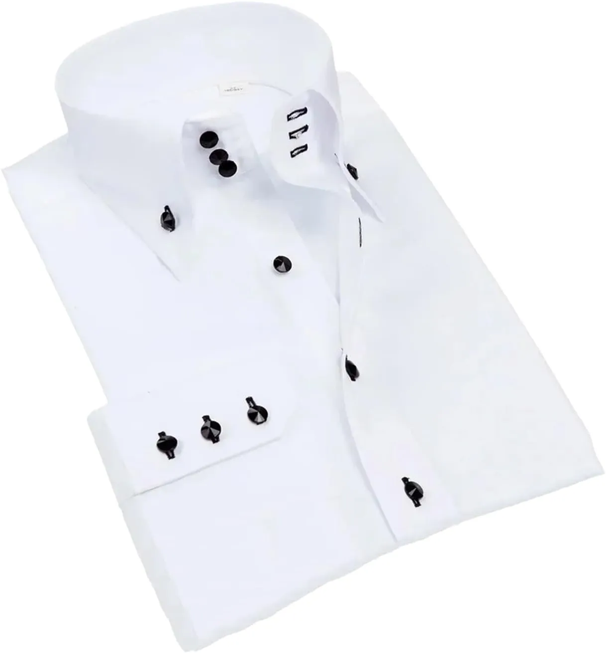 Men's Long Sleeve Crystal Button Shirt Elastic Business Slim Fit Men's Shirt
