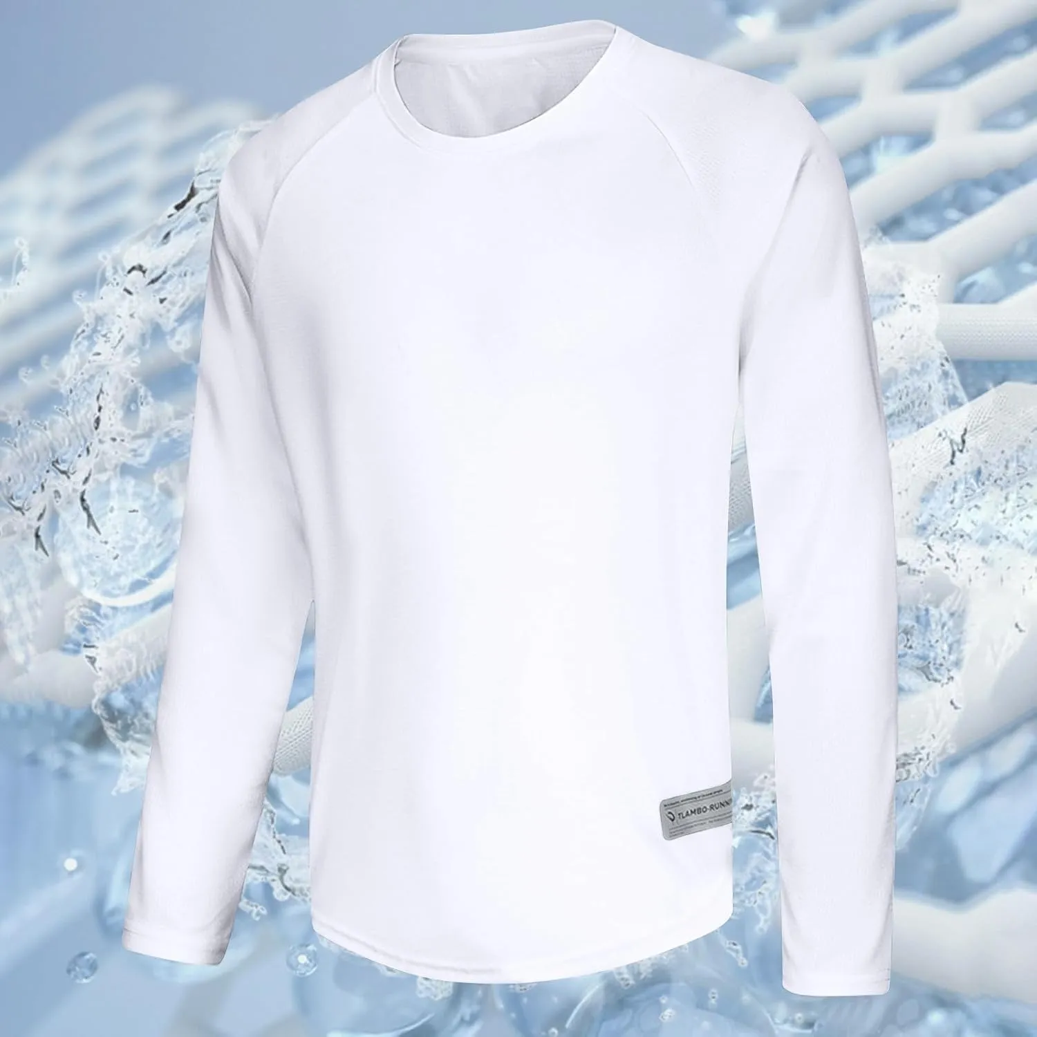 Men's Long Sleeve Pullover Quick Dry UPF 50  UV Swim Sun Shirt Running Fishing Workout Tee Outdoor Training Tops